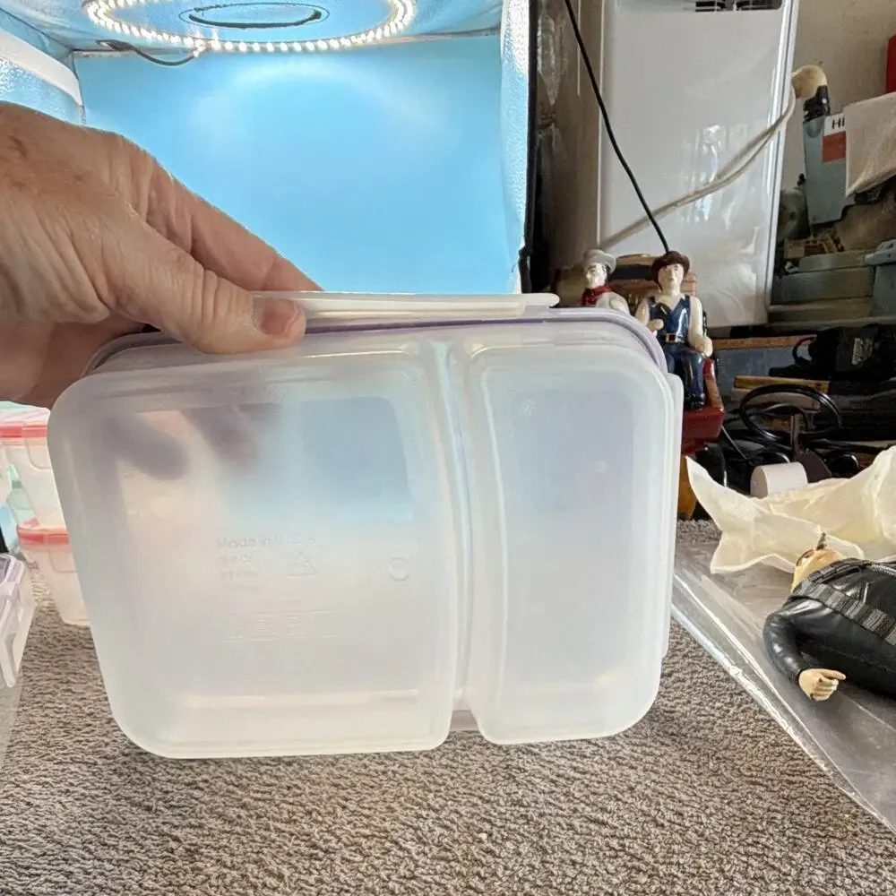 Snapware Clear Plastic Rectangle Storage Container Set 37 oz Snap Lids 9 pc